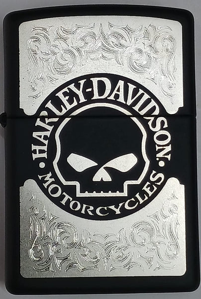 Zippo Harley-Davidson Skull Chrome Black Matte 29291