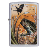 Zippo Bass Fish and Bird Satin Chrome 29391