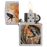 Zippo Bass Fish and Bird Satin Chrome 29391