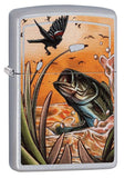 Zippo Bass Fish and Bird Satin Chrome 29391