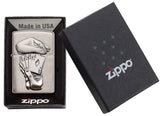 Zippo Full House Emblem Brushed Chrome 29396
