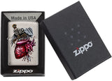 Zippo Goth Broken Heart Brushed Chrome 29406