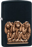 Zippo Three Monkeys Emblem Black Matte 29409