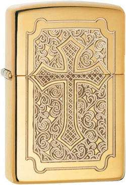 Zippo Armor Eccentric Cross High Polish Brass 29436