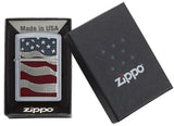 Zippo Diamond Plate Flag Emblem Street Chrome 29513