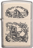 Zippo Scrimshaw Liberty Eagle Emblem Brushed Chrome 29517