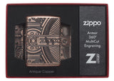 Zippo Gears Armor Antigue Copper Multicut 29523