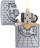 Zippo Safe with Gold Cash Surprise Emblem Street Chrome 29555