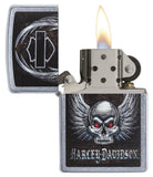 Zippo Harley Davidson Skull Street Chrome Pocket Lighter 29558