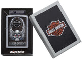 Zippo Harley Davidson Skull Street Chrome Pocket Lighter 29558