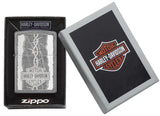 Zippo Harley-Davidson Barb Wire Antique Silver Pocket Lighter 29560