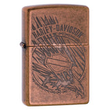 Zippo Harley-Davidson Antique Copper Logo Pocket Lighter 29664