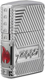 Zippo Armor High Polish Chrome Bolts Design Deep Carved 29672