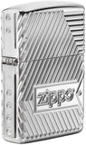 Zippo Armor High Polish Chrome Bolts Design Deep Carved 29672