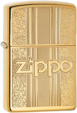 Zippo and Pattern Design High Polish Brass 29677