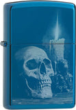 Zippo High Polish Blue Skull Design 29704