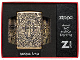 Zippo Armor Antique Brass St. Benedict Design 29719