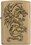 Zippo Dragon Design Brushed Brass 29725