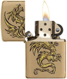 Zippo Dragon Design Brushed Brass 29725