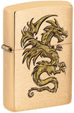 Zippo Dragon Design Brushed Brass 29725