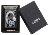 Zippo Skull Clock Design Black Matte 29854