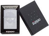 Zippo Skull with Lines Satin Chrome 29858