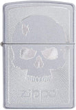 Zippo Skull with Lines Satin Chrome 29858