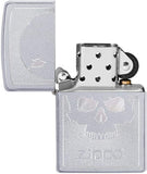 Zippo Skull with Lines Satin Chrome 29858