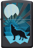 Zippo Wolf and Moon Design Black Matte 29864