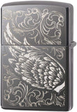 Zippo Filigree Flame and Wing Design Black Ice 29881