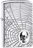 Zippo Spider Web Skull Design 29931