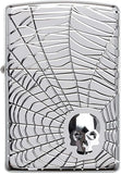 Zippo Spider Web Skull Design 29931