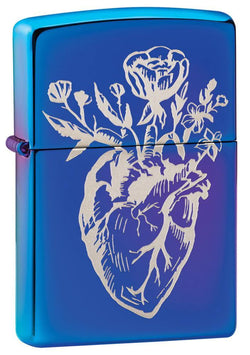 Zippo Heart/Vase Design High Polish Indiglo 29987