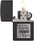 Zippo Brass Emblem Black Crackle 362