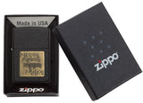 Zippo Brass Emblem Black Crackle 362