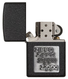 Zippo Pewter Emblem Black Crackle 363