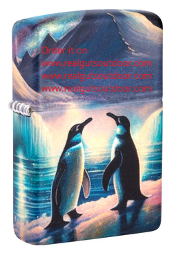 Zippo Penguin Design Glow in the Dark Green Matte 46014
