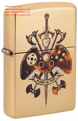 Zippo Gamer Creed Design High Polish Brass 46141