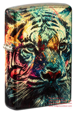 Zippo Painted Tiger Design 540 Tumbled Brass 46145