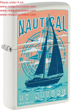 Zippo Meet Buck Wear Nautical By Nature White Matte 46150