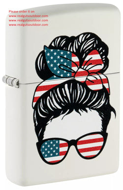 Zippo American Woman Design White Matte 46156