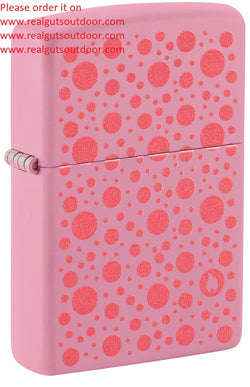 Zippo Polka Dot Design Color Image Pink Matte 46170