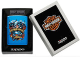 Zippo Harley Davidson Motorcycles Logo High Polish Blue Color Image 46216