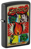 Zippo Comic Zombies Design Black Matte Color Image 46229