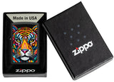 Zippo Tiger Stripes Design Color Image Black Matte 46235