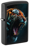 Zippo Tiger Roar Design Black Matte Color Image 46241