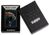 Zippo Tiger Roar Design Black Matte Color Image 46241