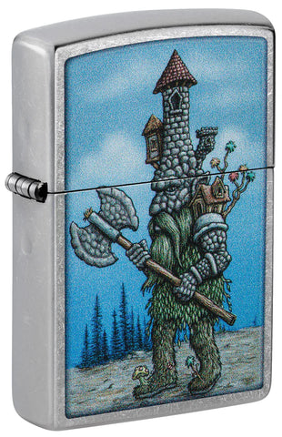 Zippo Castle Troll Design Street Chrome Color Image 46246