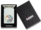 Zippo Floral Yin and Yang Design classic Glacier Color Image 46249