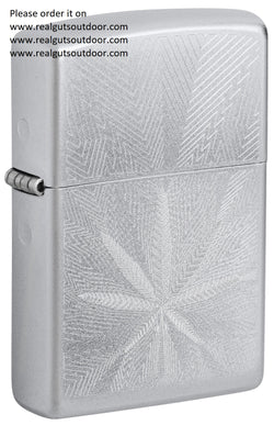 Zippo Luxury Plant Design Satin Chrome Auto Engrave 46256